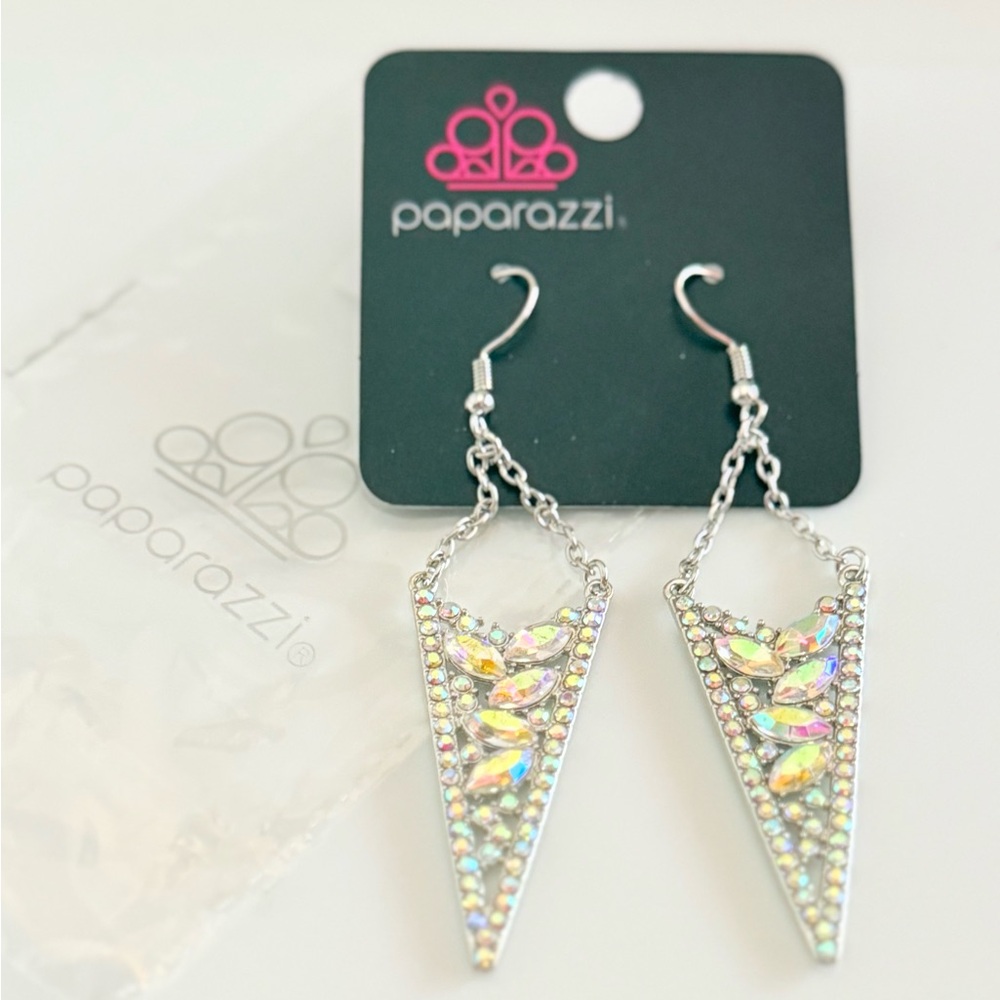 Paparazzi Silver/Iridescent Dangle Earrings